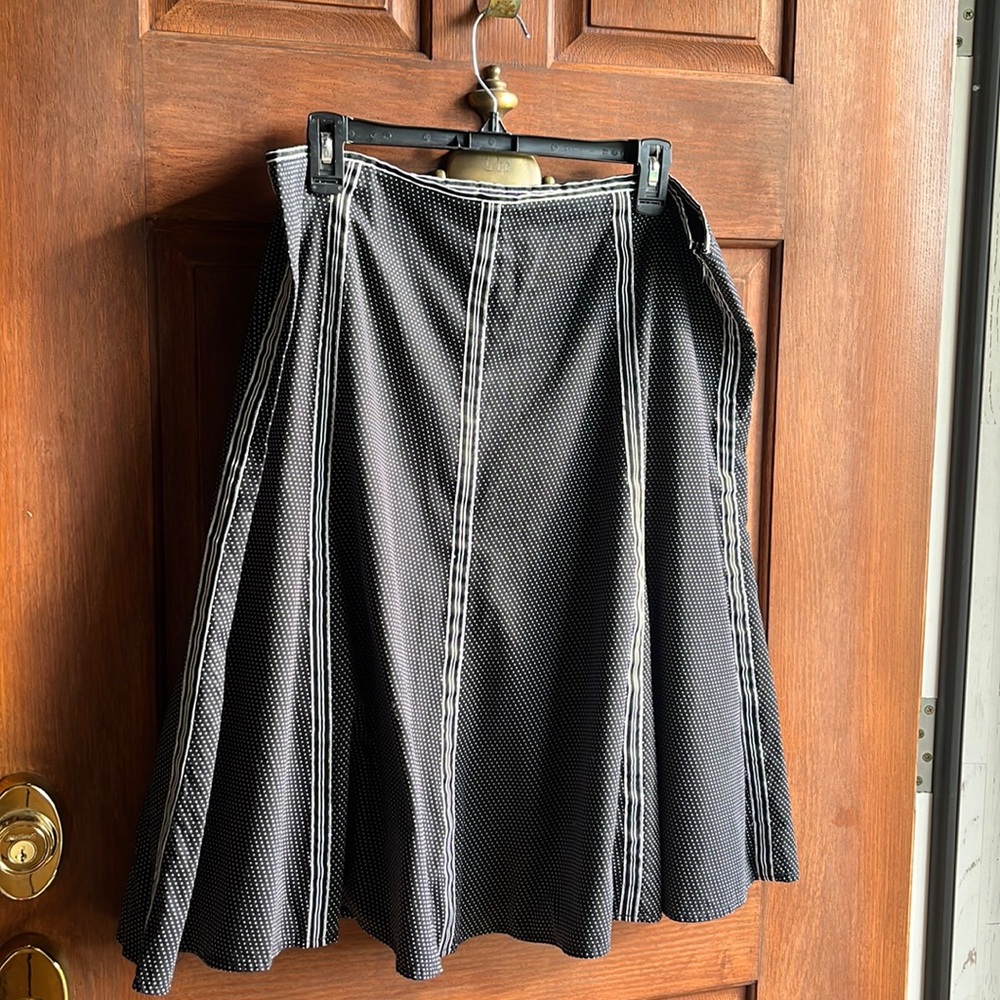Jones New York Signature Cotton Polka Dot A Line Skirt sz 16